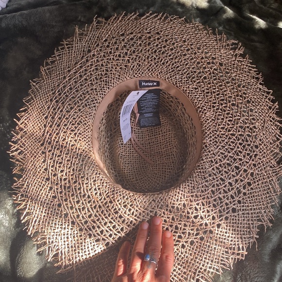 HURLEY Tan Wide-Brimmed Sun Lisbon Straw Hat with Natural Weave NWT main image 14
